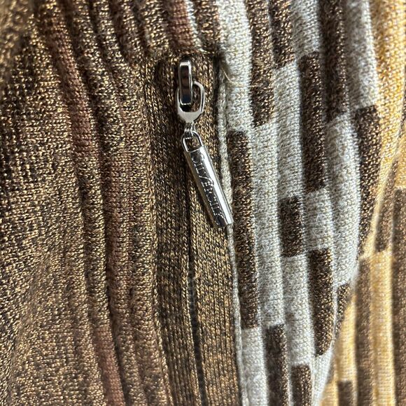 Vintage Men SILVERSILK Fancy Thick Sweater Jacket Zipper Pockets Mock Neck - Picture 2 of 10